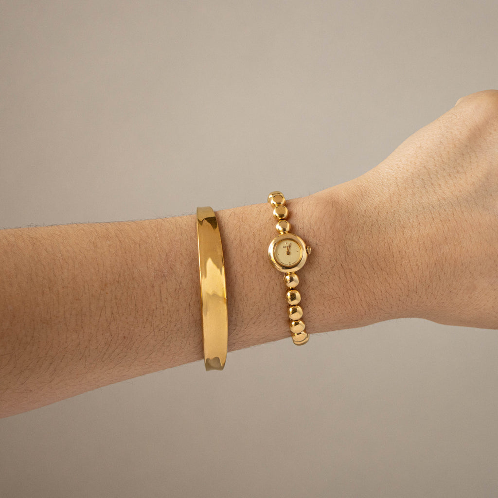 Vintage Seiko Dainty Beaded Gold Watch