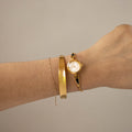 Vintage 4C Black Leather Rope Gold Watch