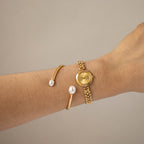 Vintage Gianni Accardi Round Beaded Gold Watch