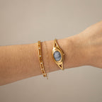 Vintage Stone Cameo Cloud Hidden Dial Gold Watch