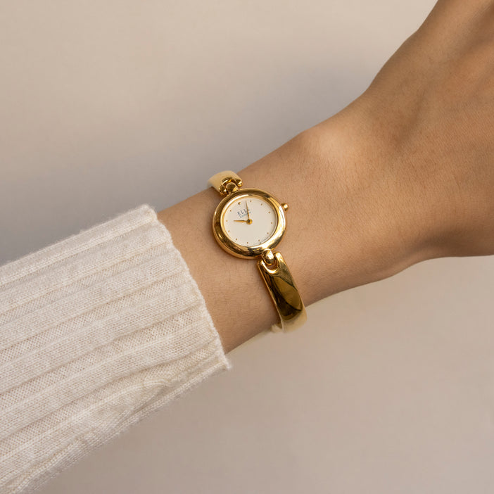 Vintage Elle Round Slim Gold Watch