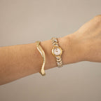 Rare Vintage Citizen Pave Strap Gold Watch