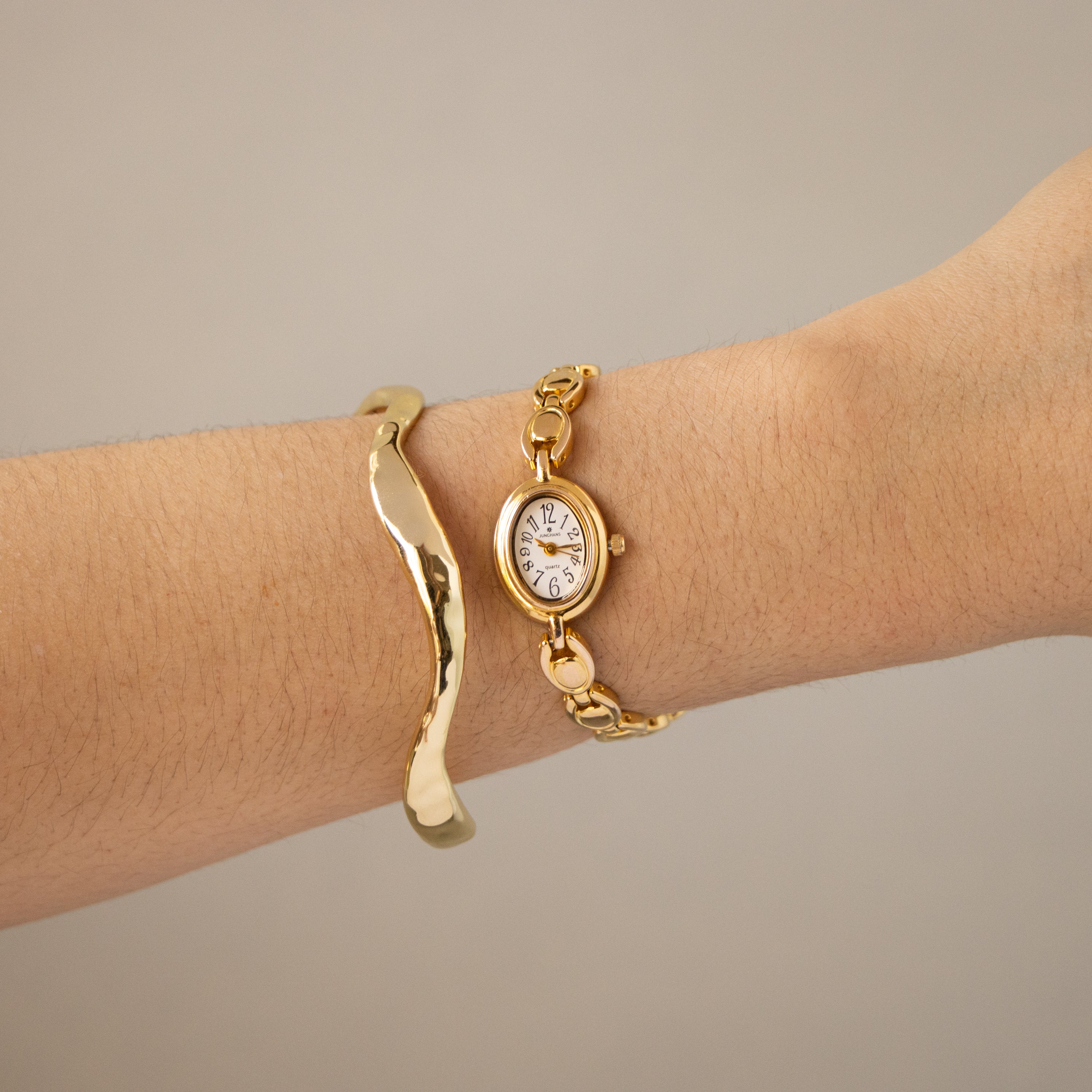 Vintage Junghans Oval Gold Watch