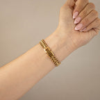 Vintage Pinky & Dianne Oval Chainlink Gold Watch
