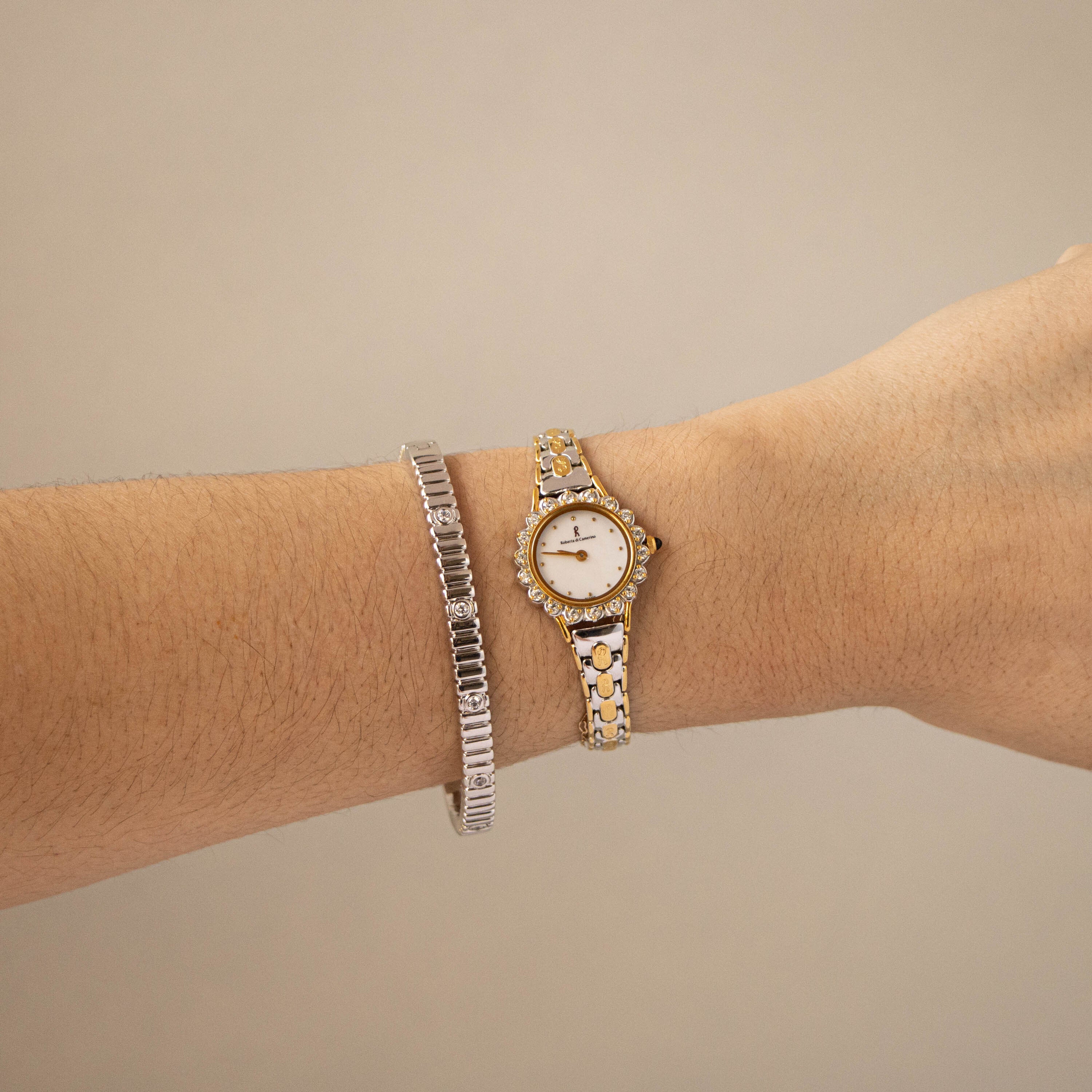 Vintage Roberta di Camerino Pave Two Tone Watch