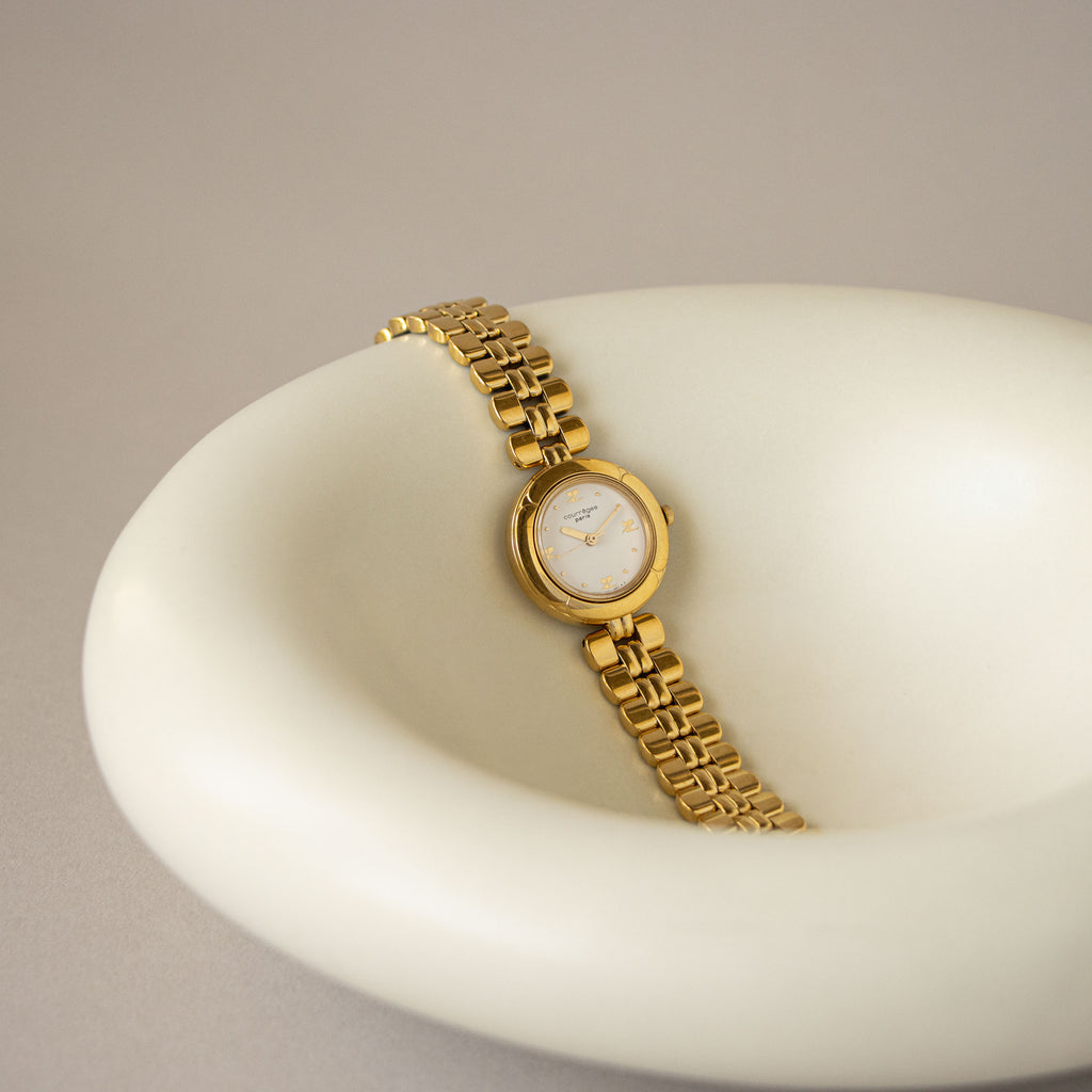 Vintage Courreges Round Gold Watch