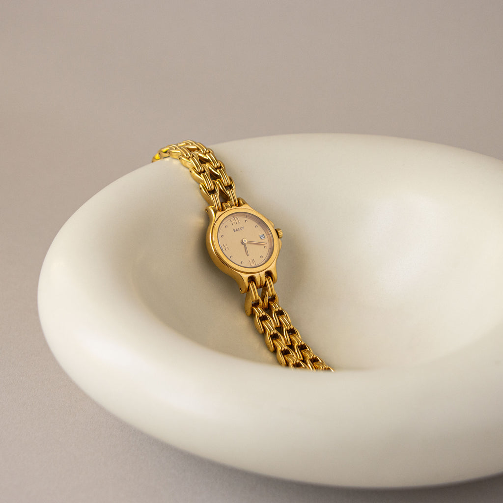 Vintage Bally Swiss Round Gold Watch