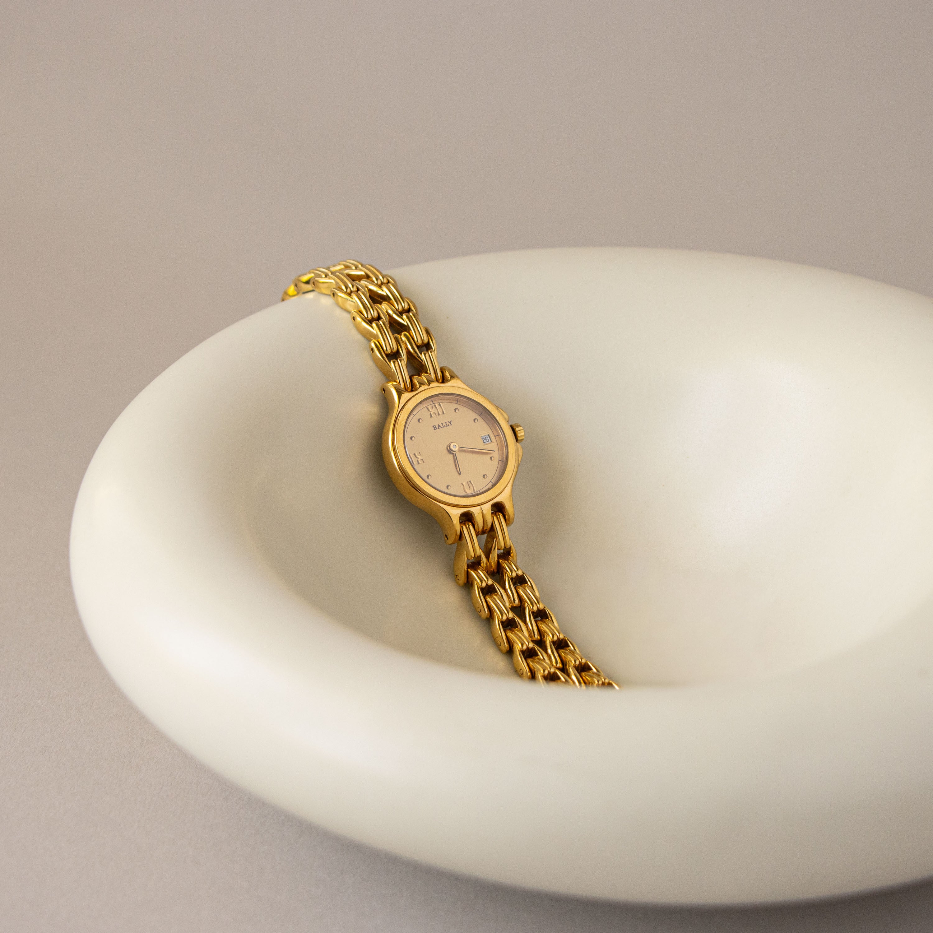 Vintage Bally Swiss Round Gold Watch