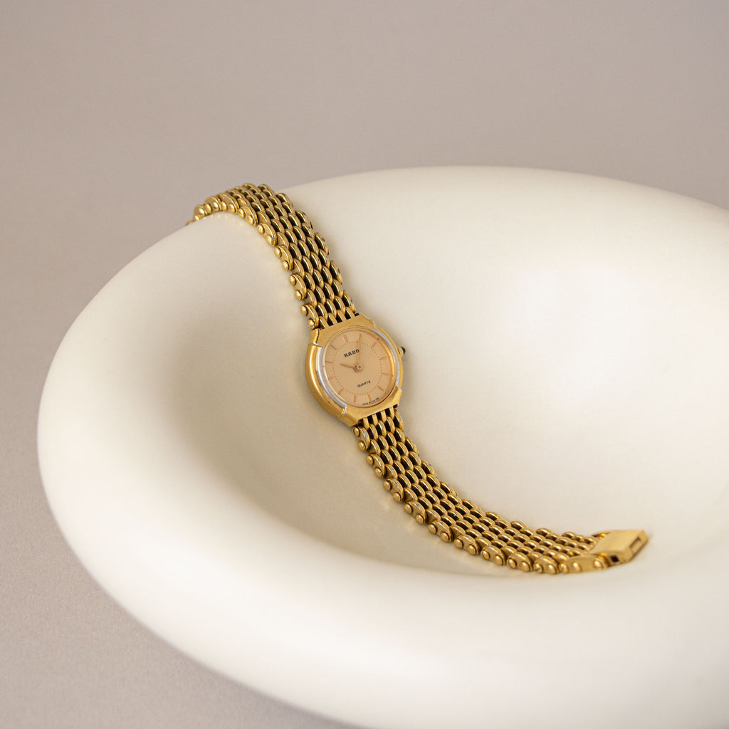 Vintage Rado Round Mesh Two Tone Watch