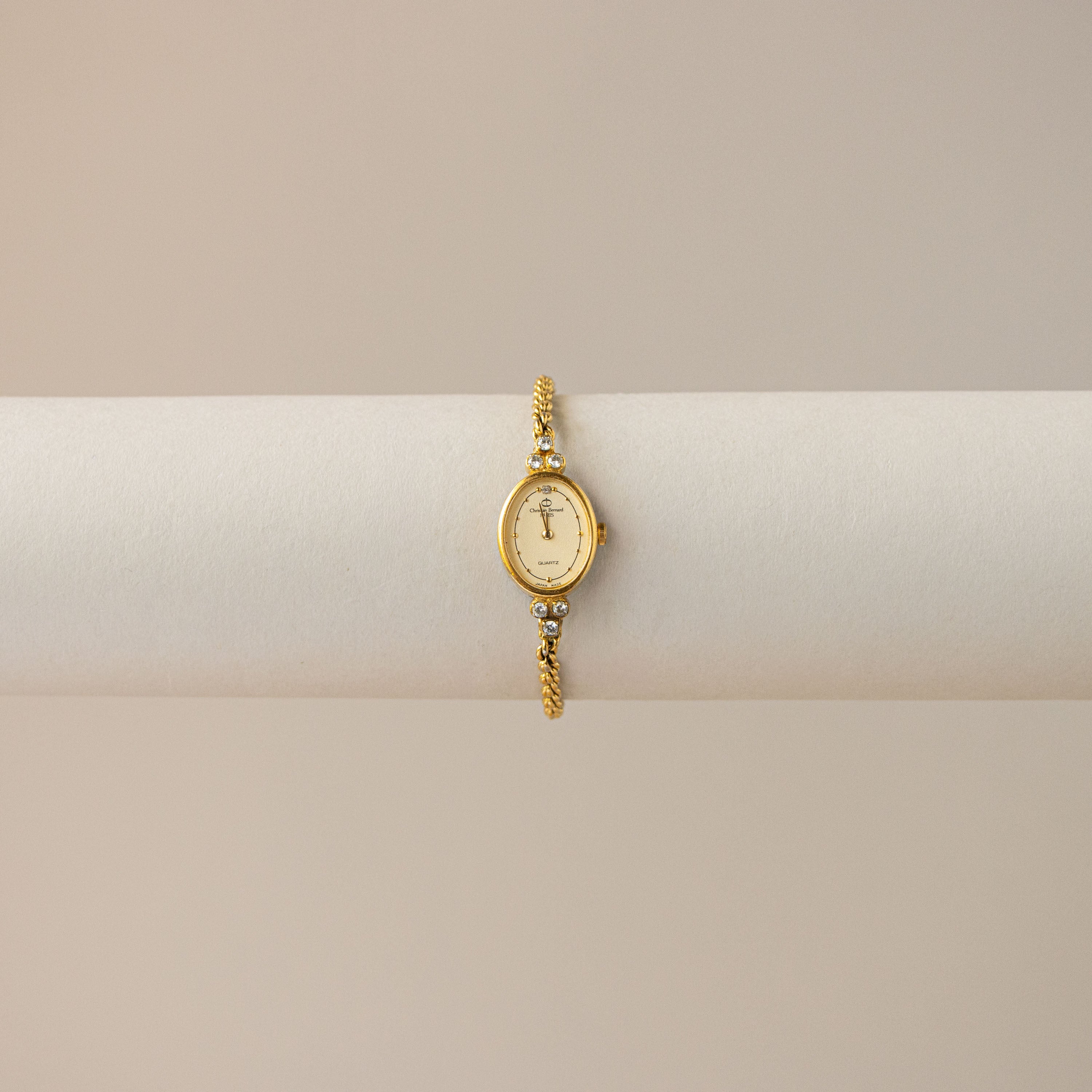 Vintage Christian Bernard Oval Rope Link Gold Watch