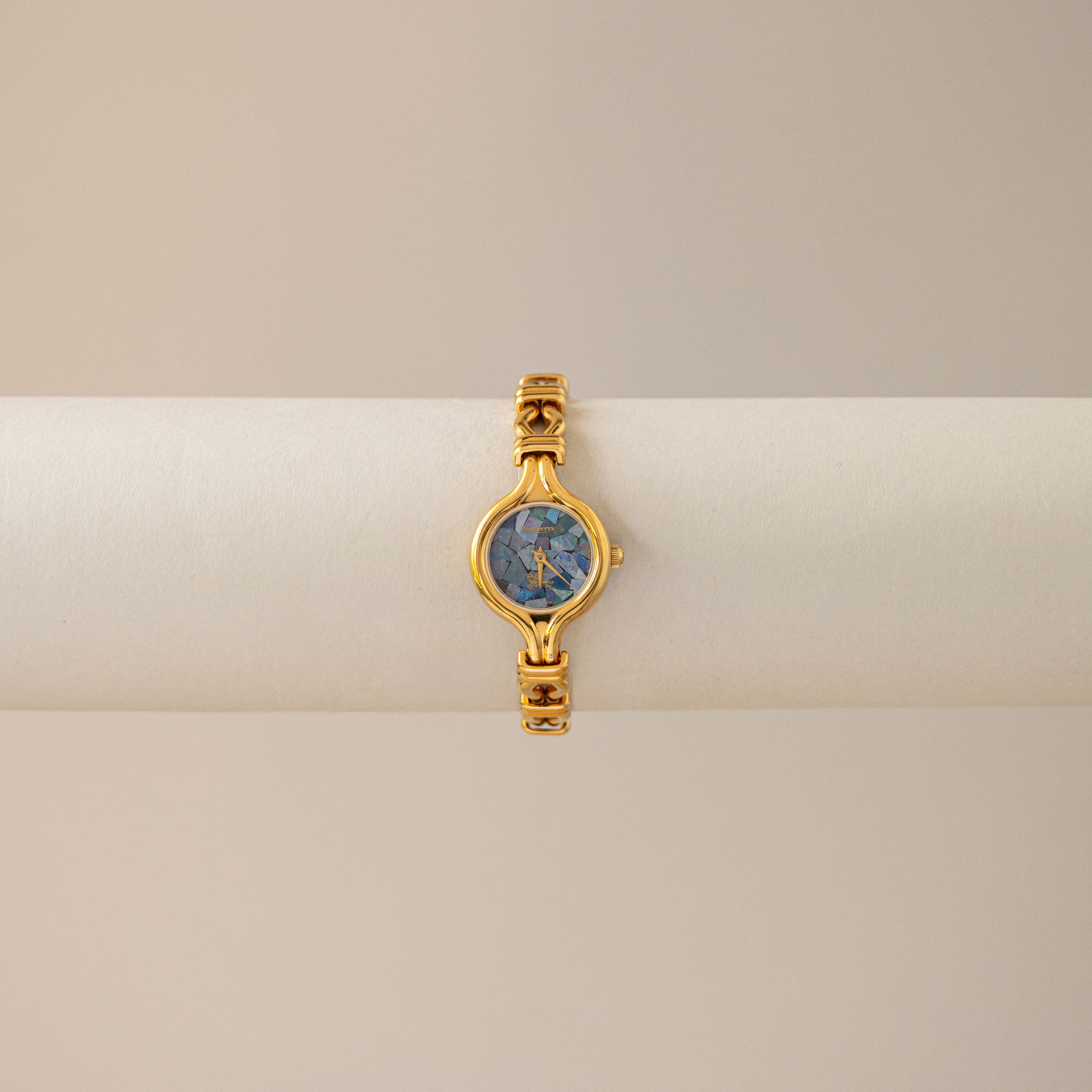 Vintage Burberrys Swiss Mosaic Gold Watch