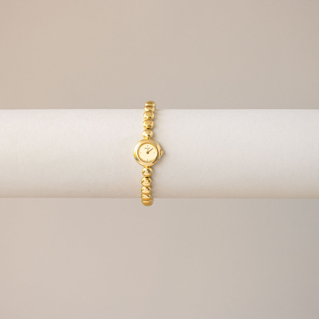 Vintage Seiko Dainty Beaded Gold Watch