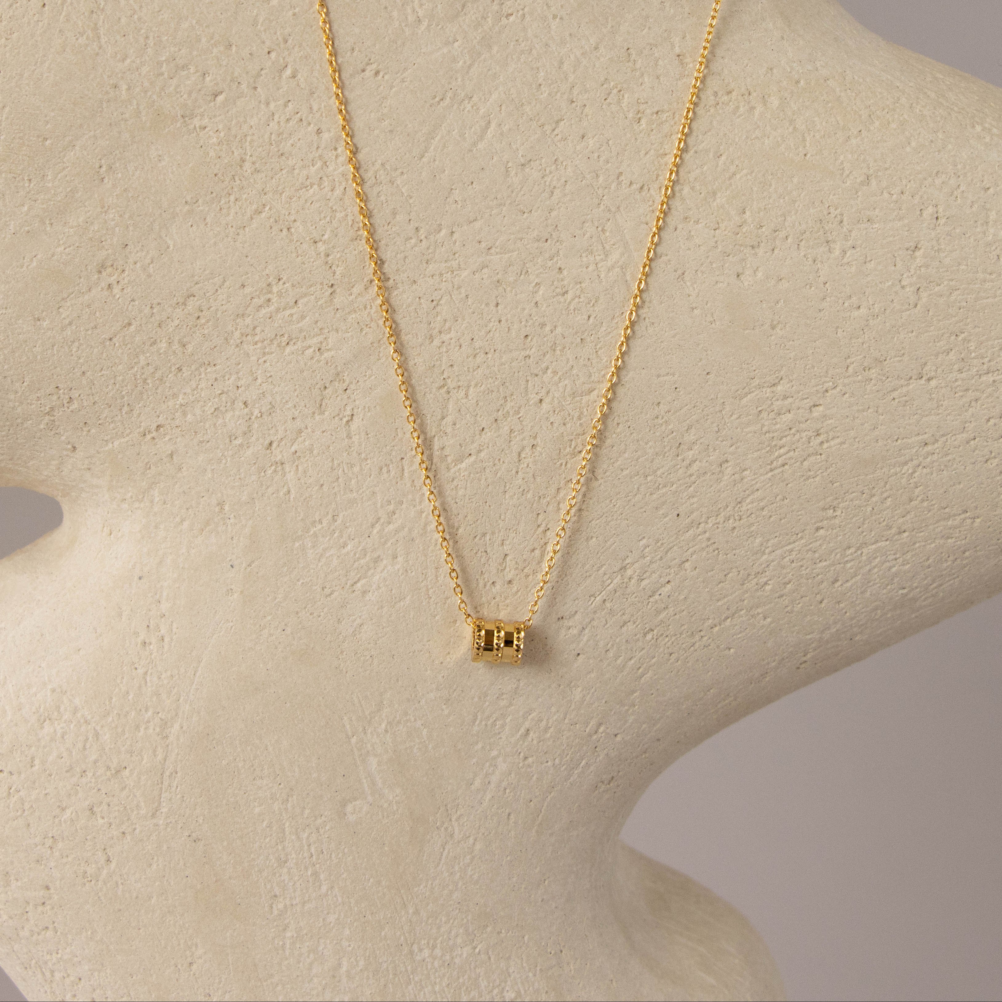 Pave Barrel Charm Necklace