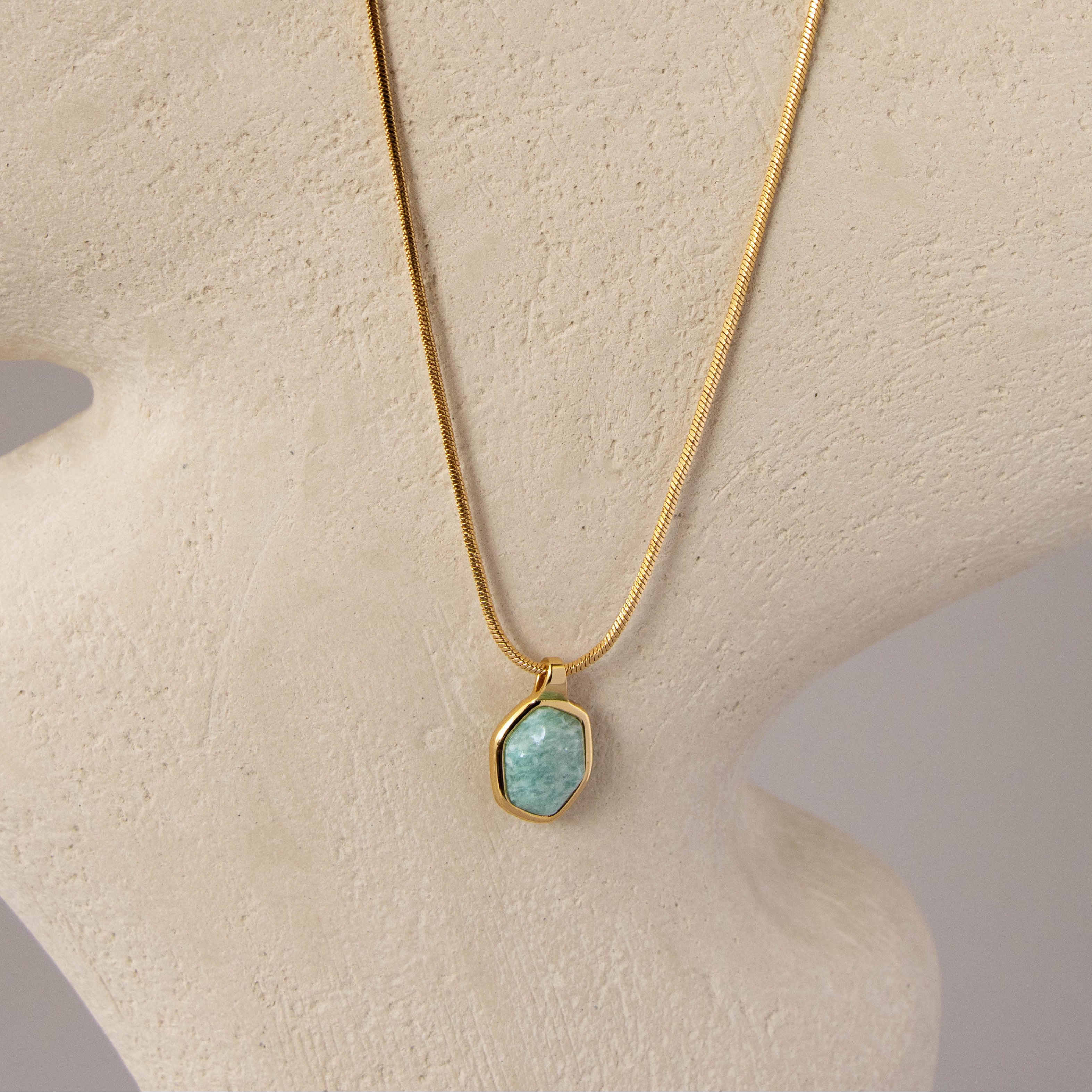Organic Marble Jade Snake Chain Necklace