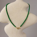 Beaded Jade Carabiner Link Necklace