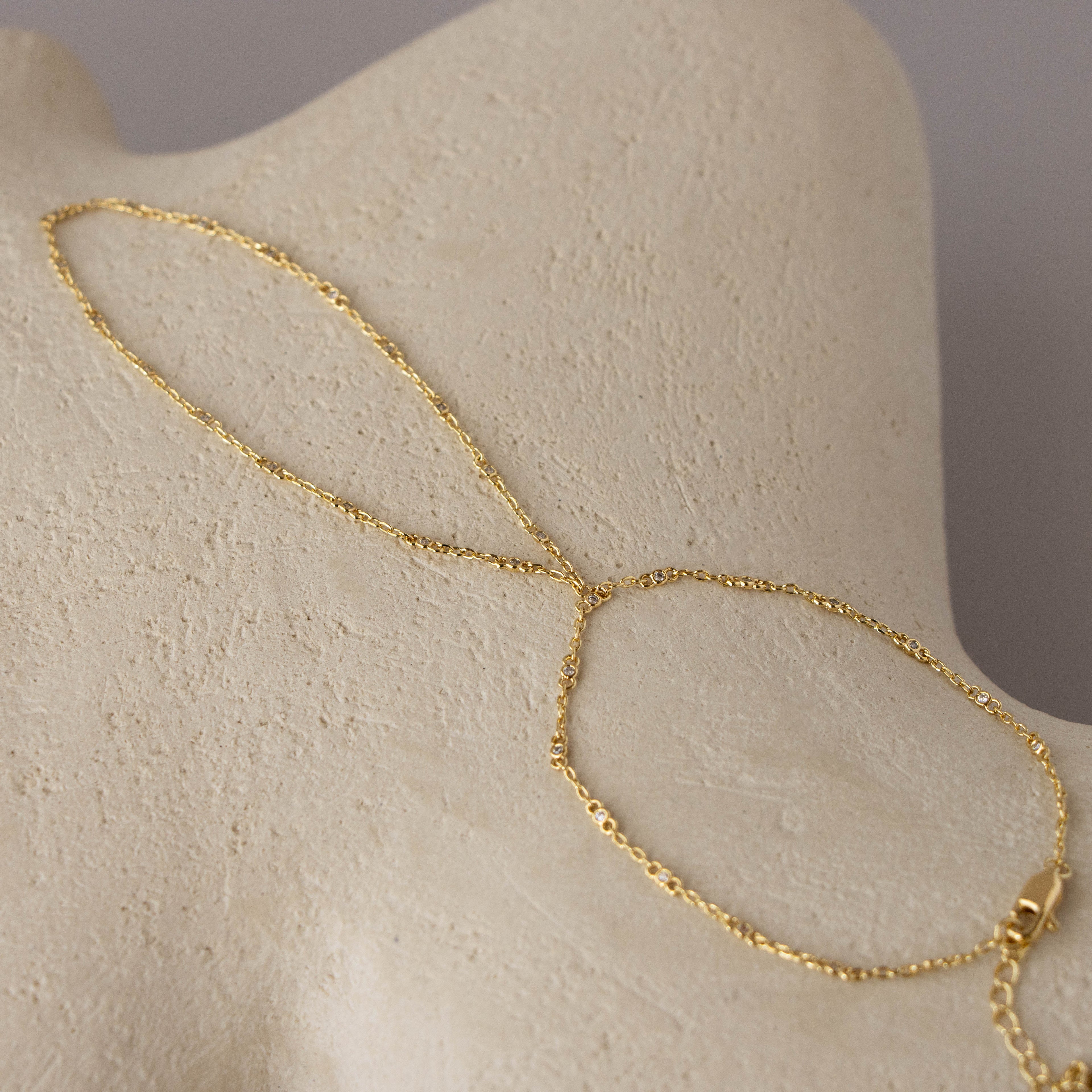 Triple Pave Loop Hand Chain