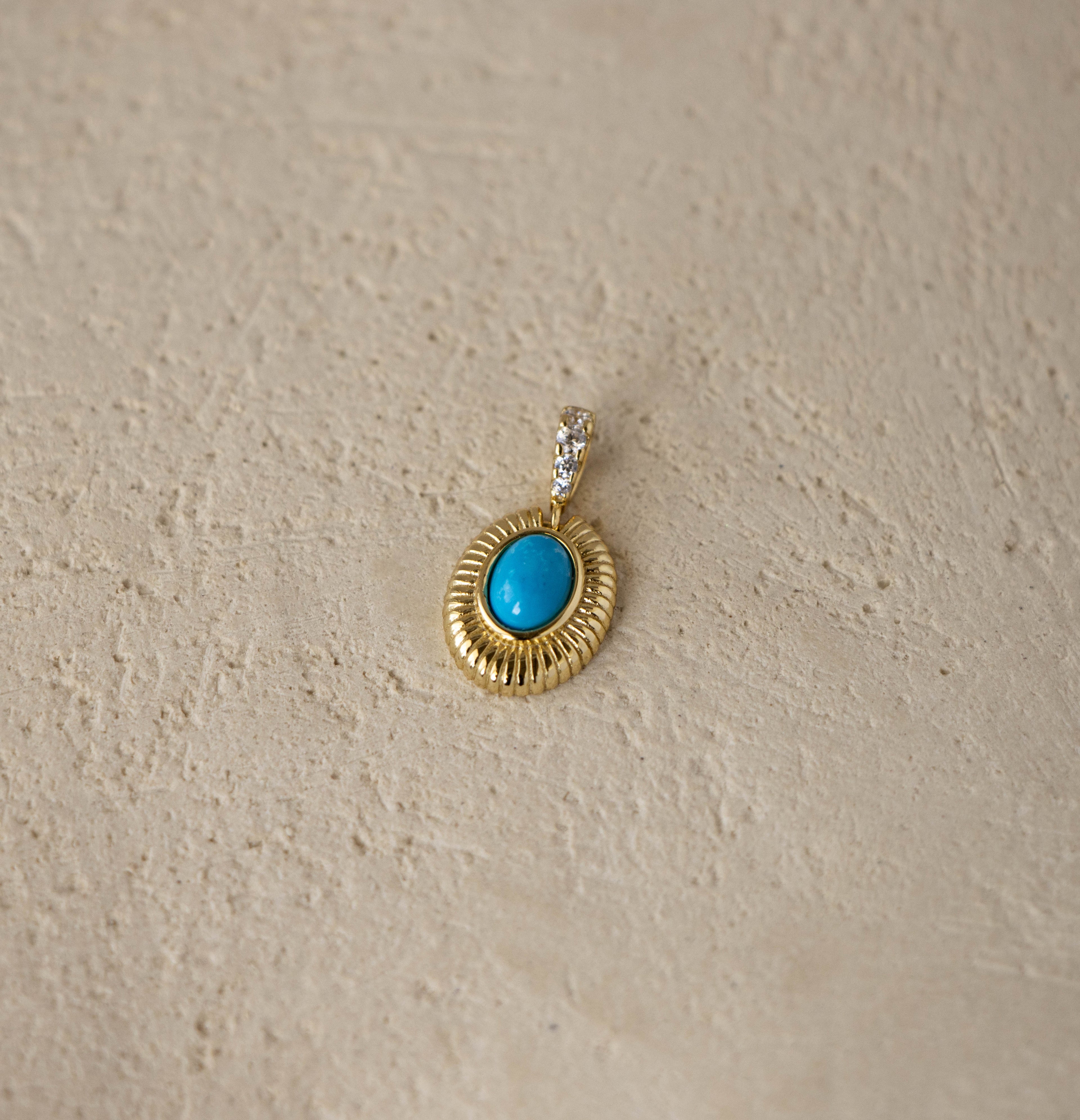 Ribbed Turquoise Frame Charm