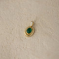 Ribbed Emerald Frame Charm