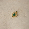 Ribbed Emerald Heart Charm