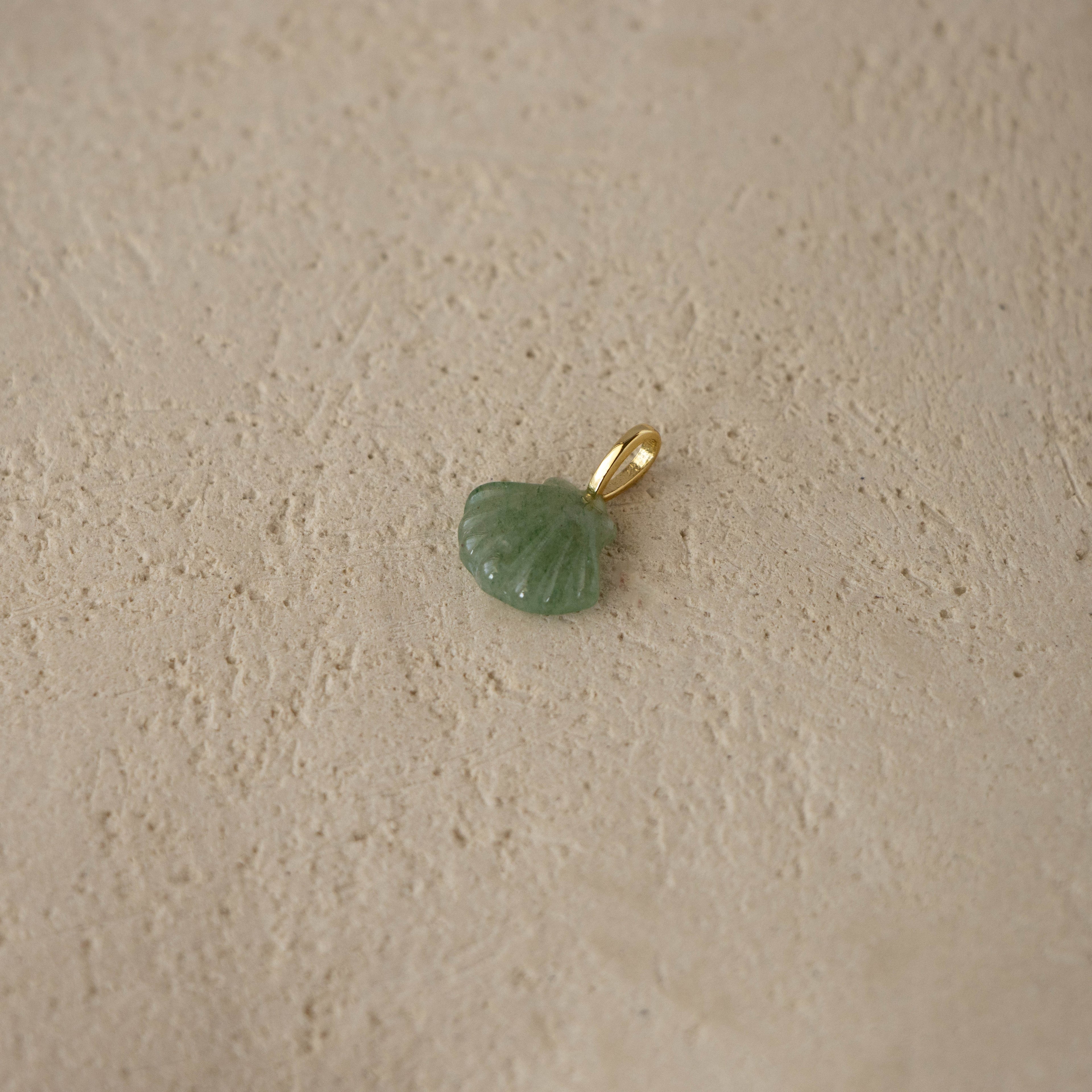 Jade Seashell Charm