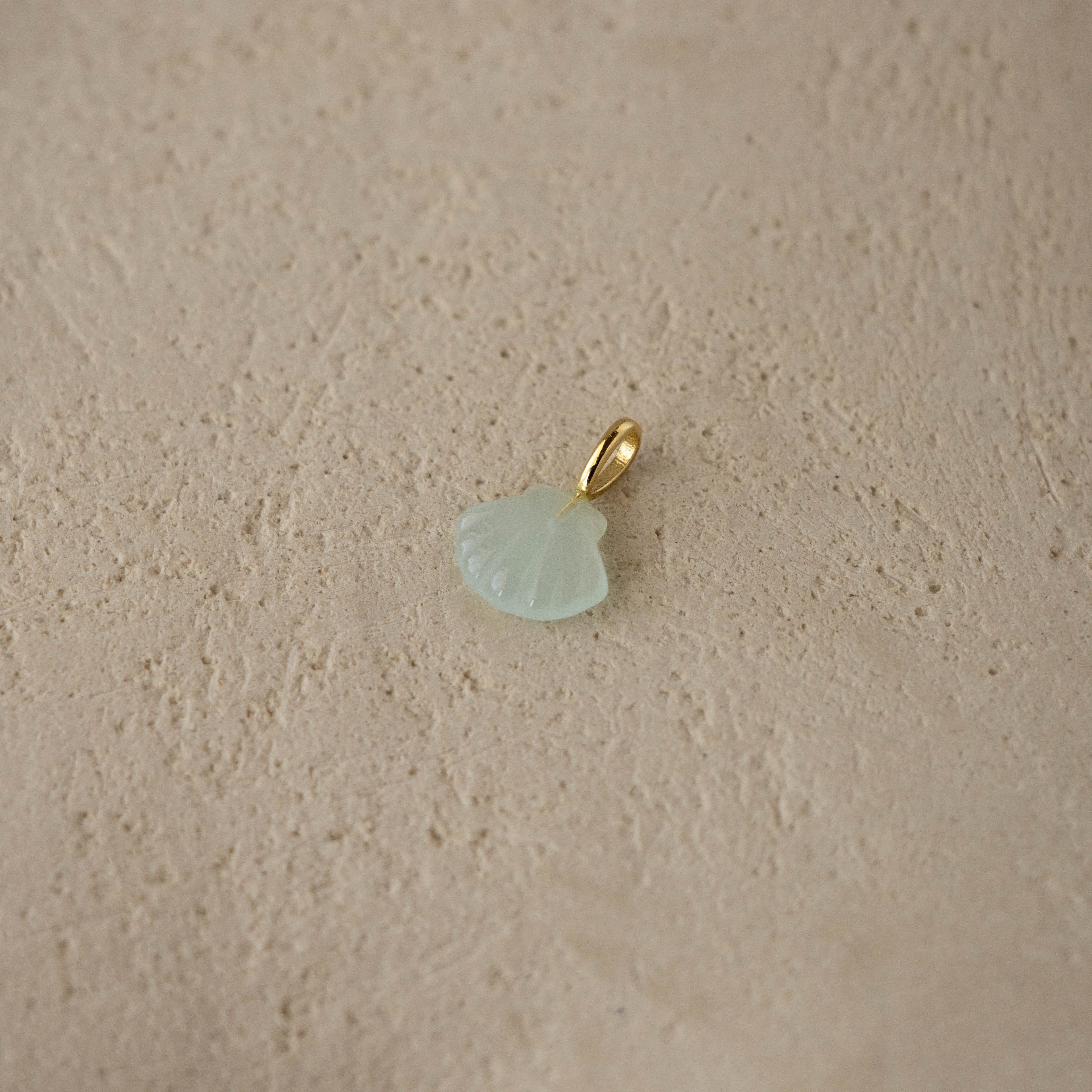Light Green Jade Seashell Charm
