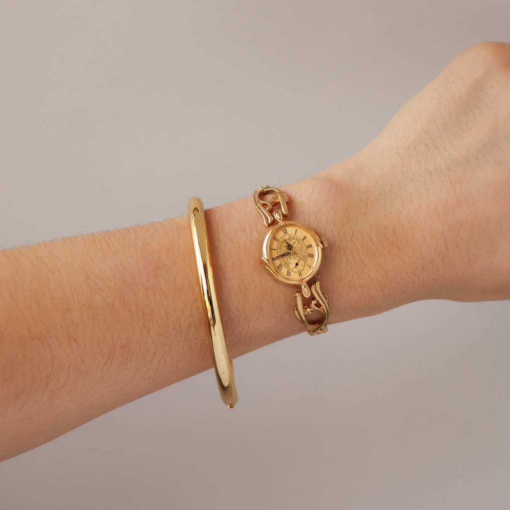 Rare Vintage Seiko Ornate Oval Gold Watch