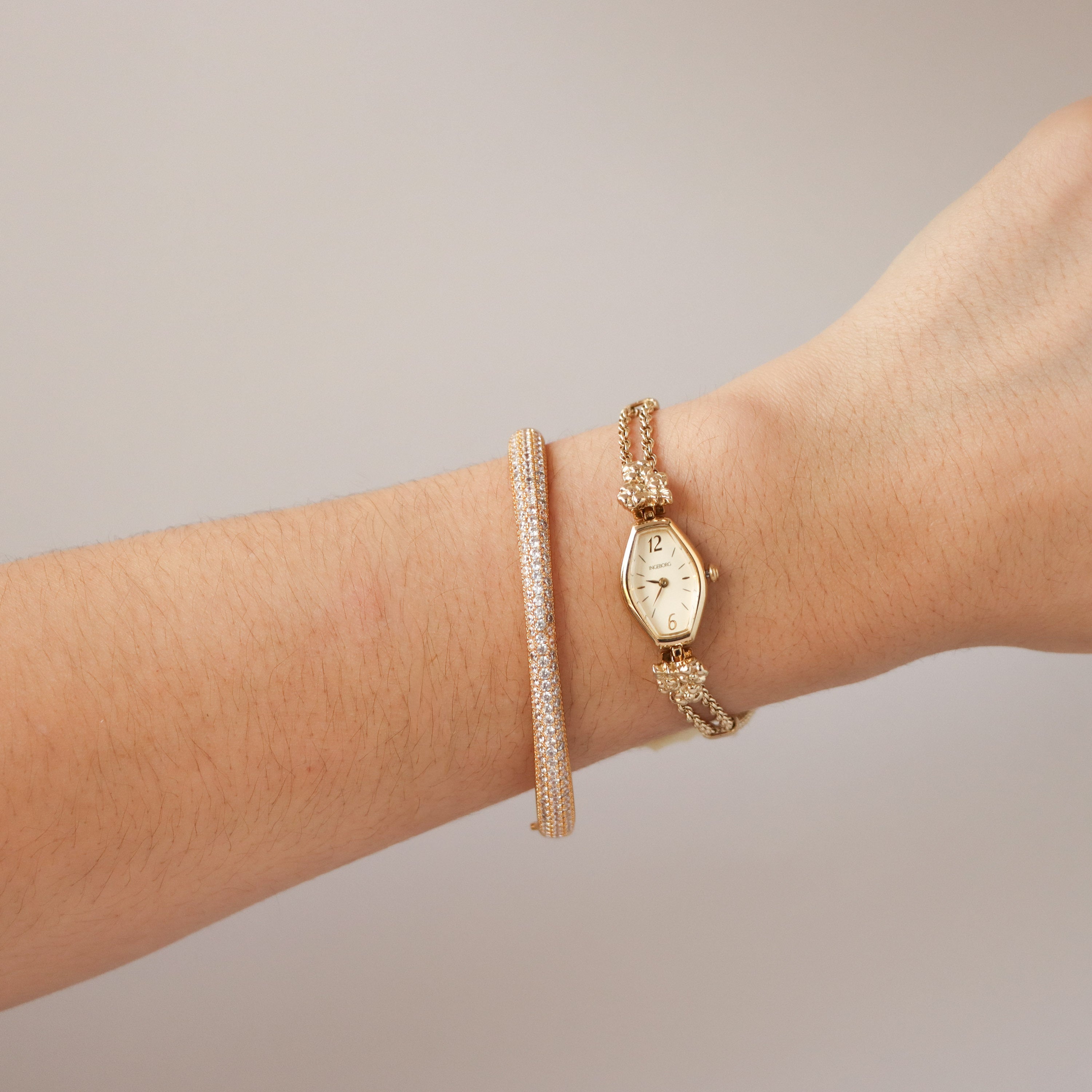 Vintage Ingeborg Floral Gold Watch