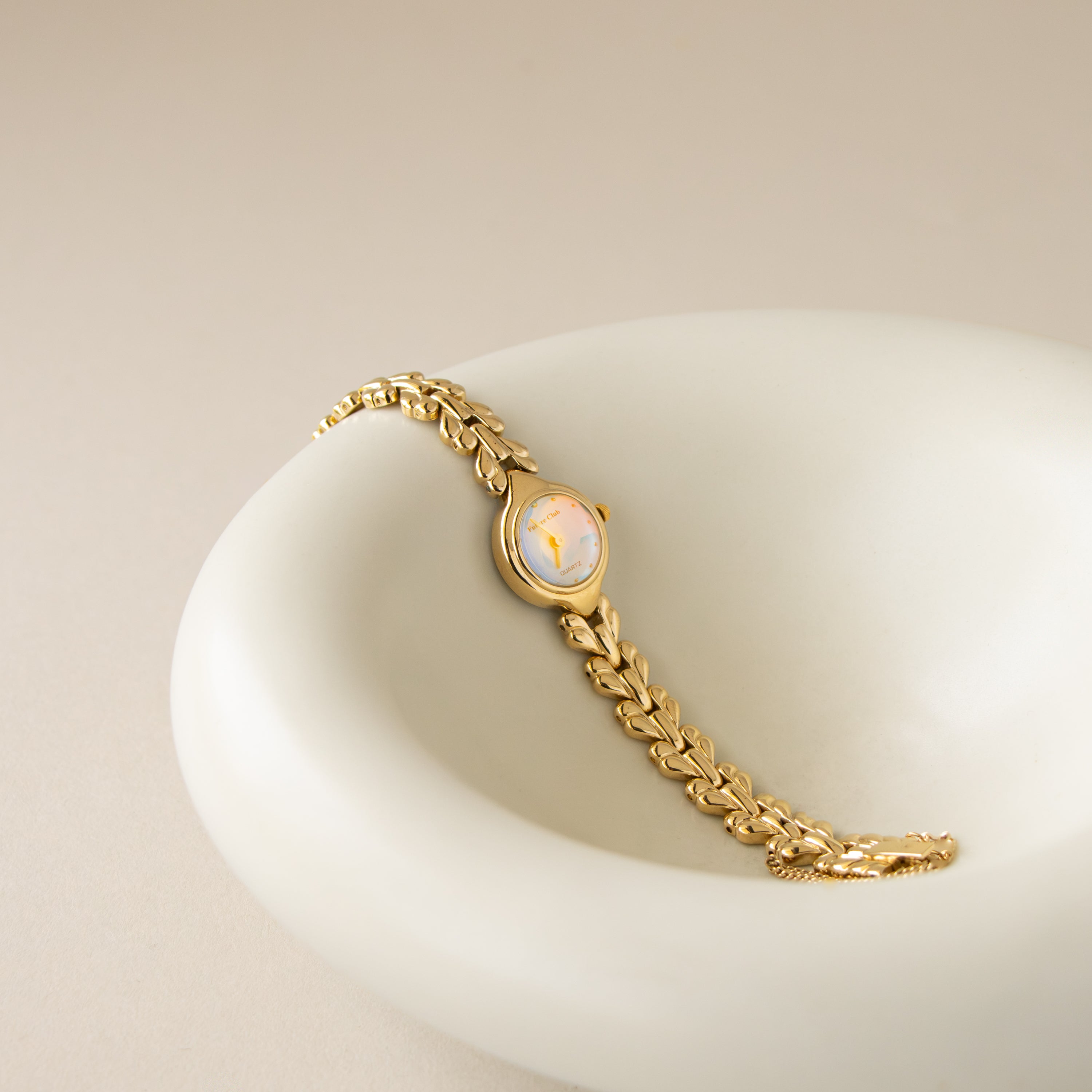 Vintage Future Club Iridescent Gold Watch