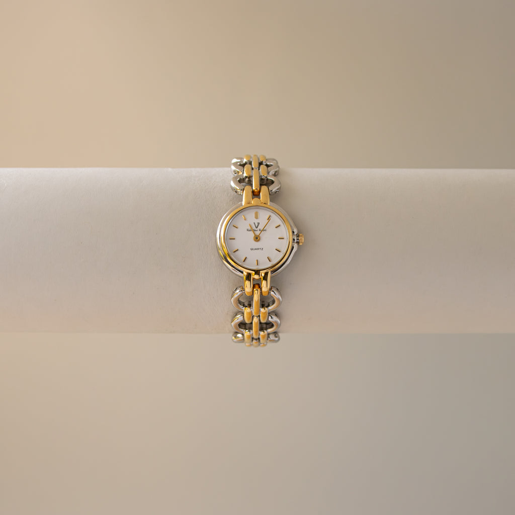 Vintage Valentino Vasari Round Two Tone Watch