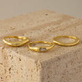 Diamond Sculpted Stacking Ring Set