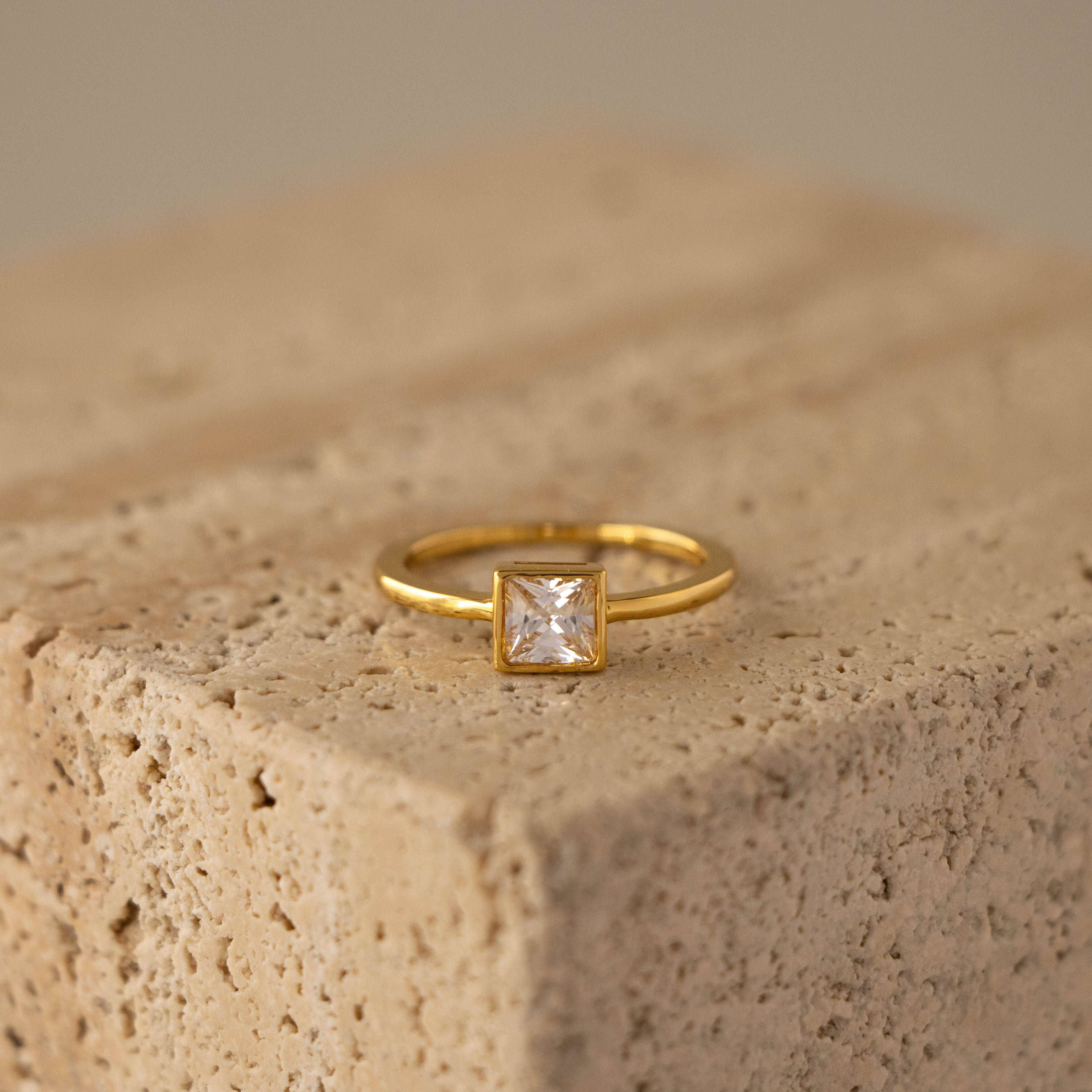 Square Bezel Diamond Ring