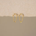Opal & Diamond Chain Drop Studs