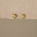 Opal Heart Framed Studs