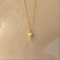 Pave Heart Key Pendant Necklace