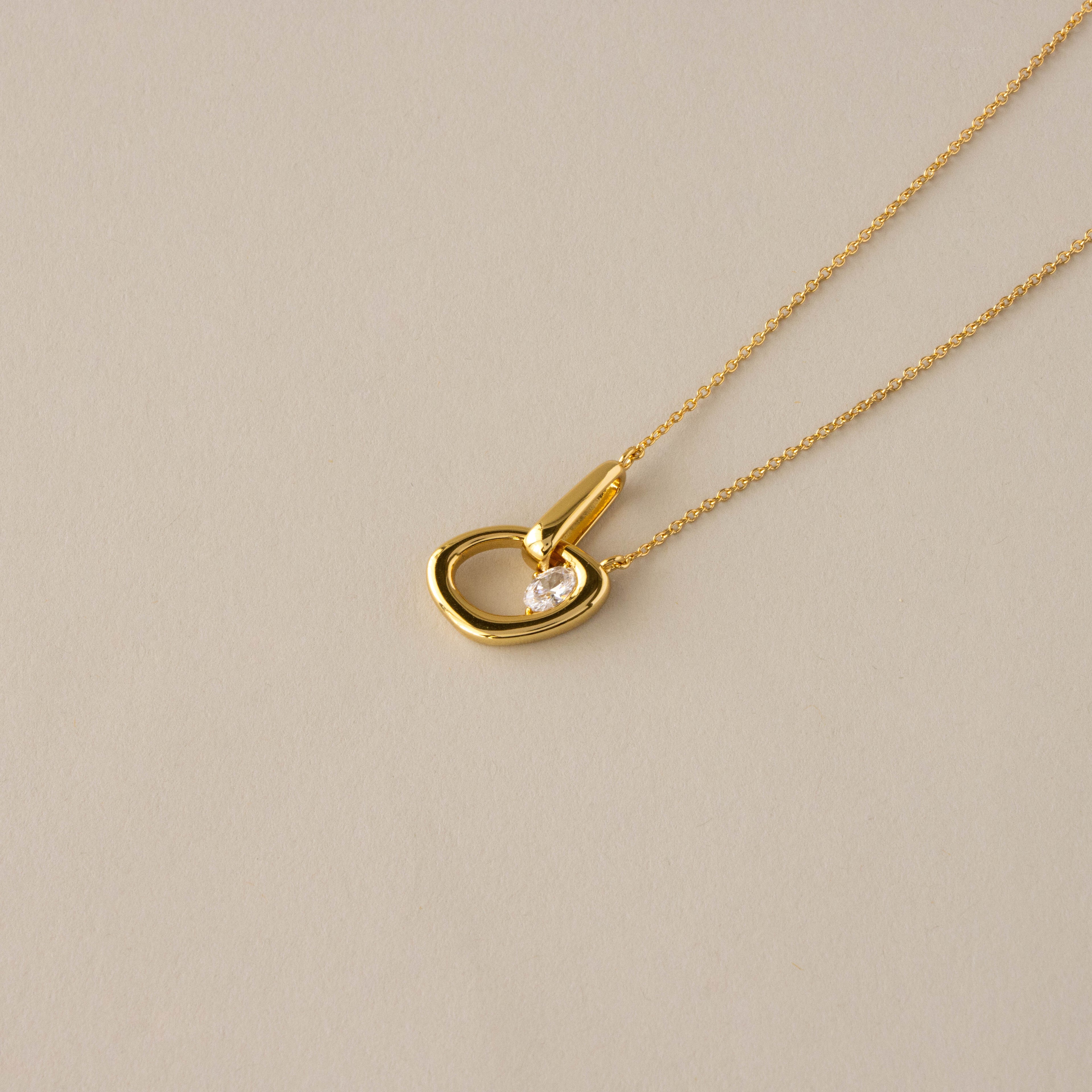 Organic Floating Oval Diamond Interlocking Necklace