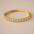 Emerald Diamond Ribbed Cuff Bangle