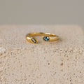 Open Sapphire & Peridot Signet Ring