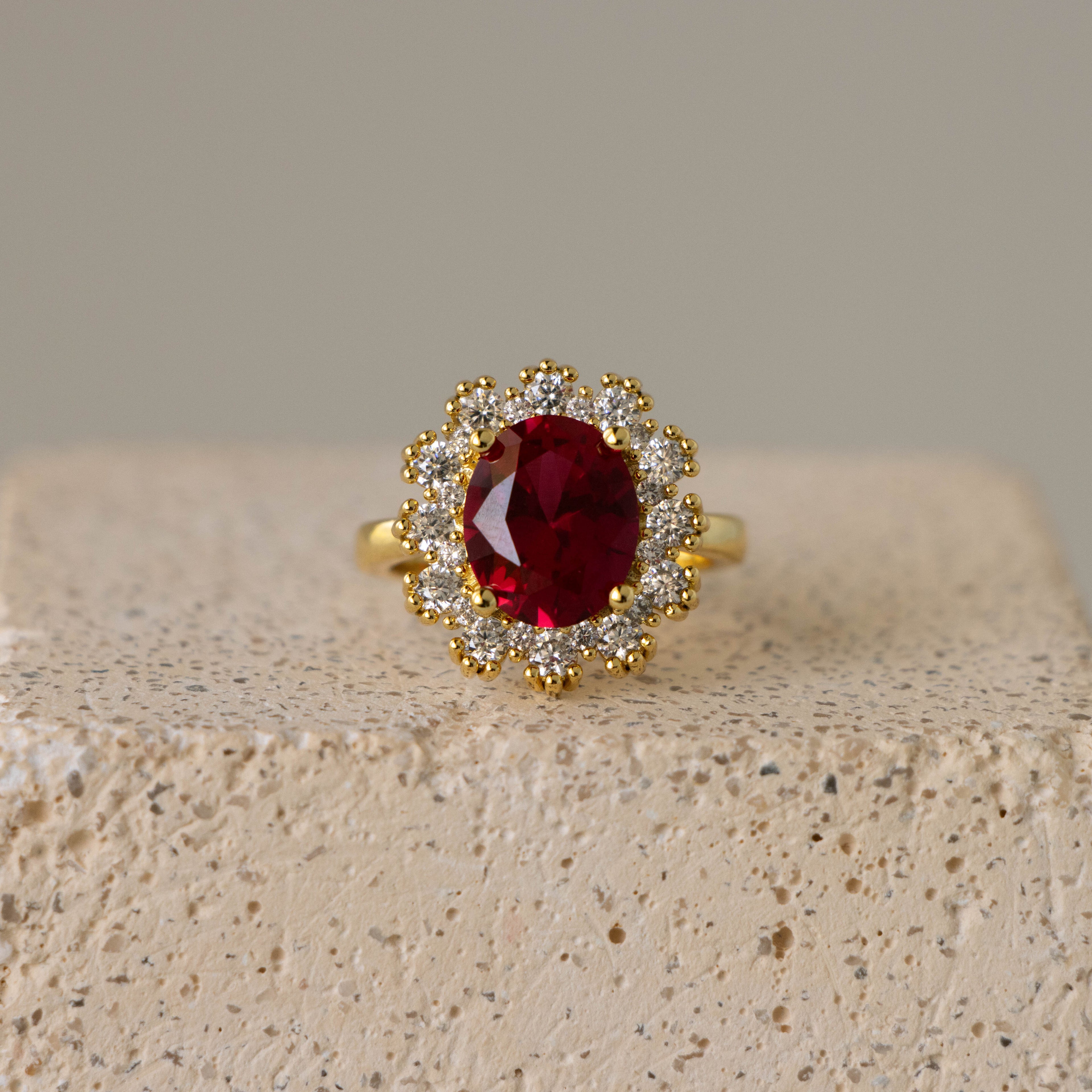 Glamour Ruby Halo Ring