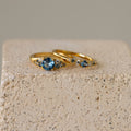 Round Zircon & Diamond Ring Set