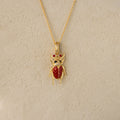 Strawberry Beetle Charm Necklace