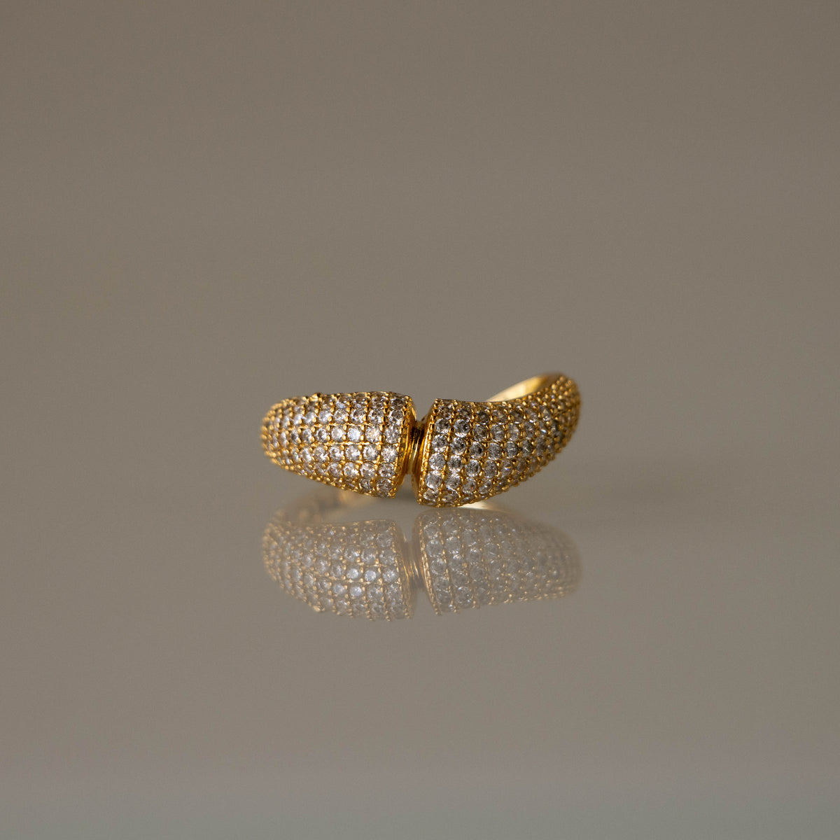 Wavy Pave Twin Dome Ring
