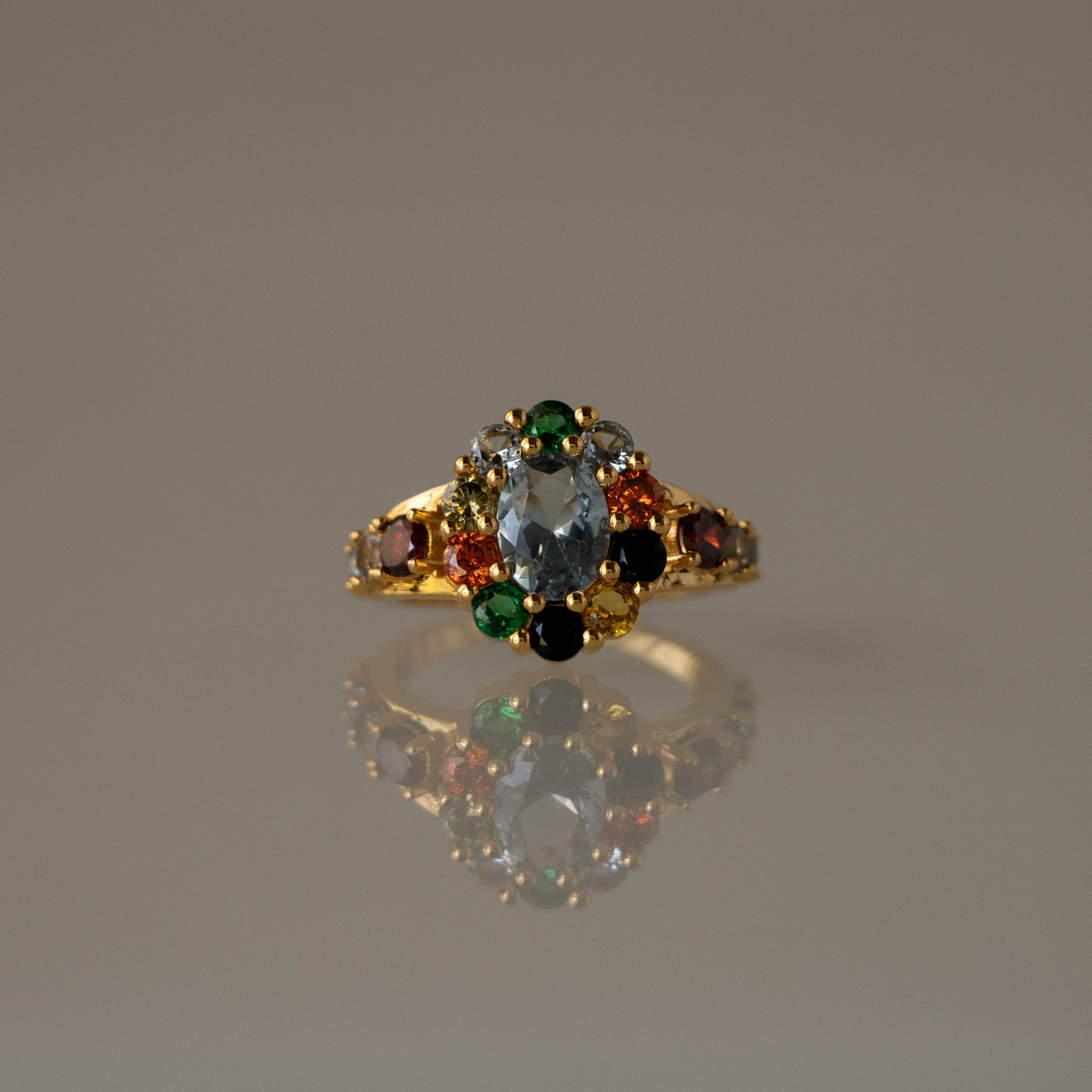 Mixed Autumn Gemstone Signet Ring