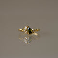 Dewy Peridot & Diamond Flower Ring