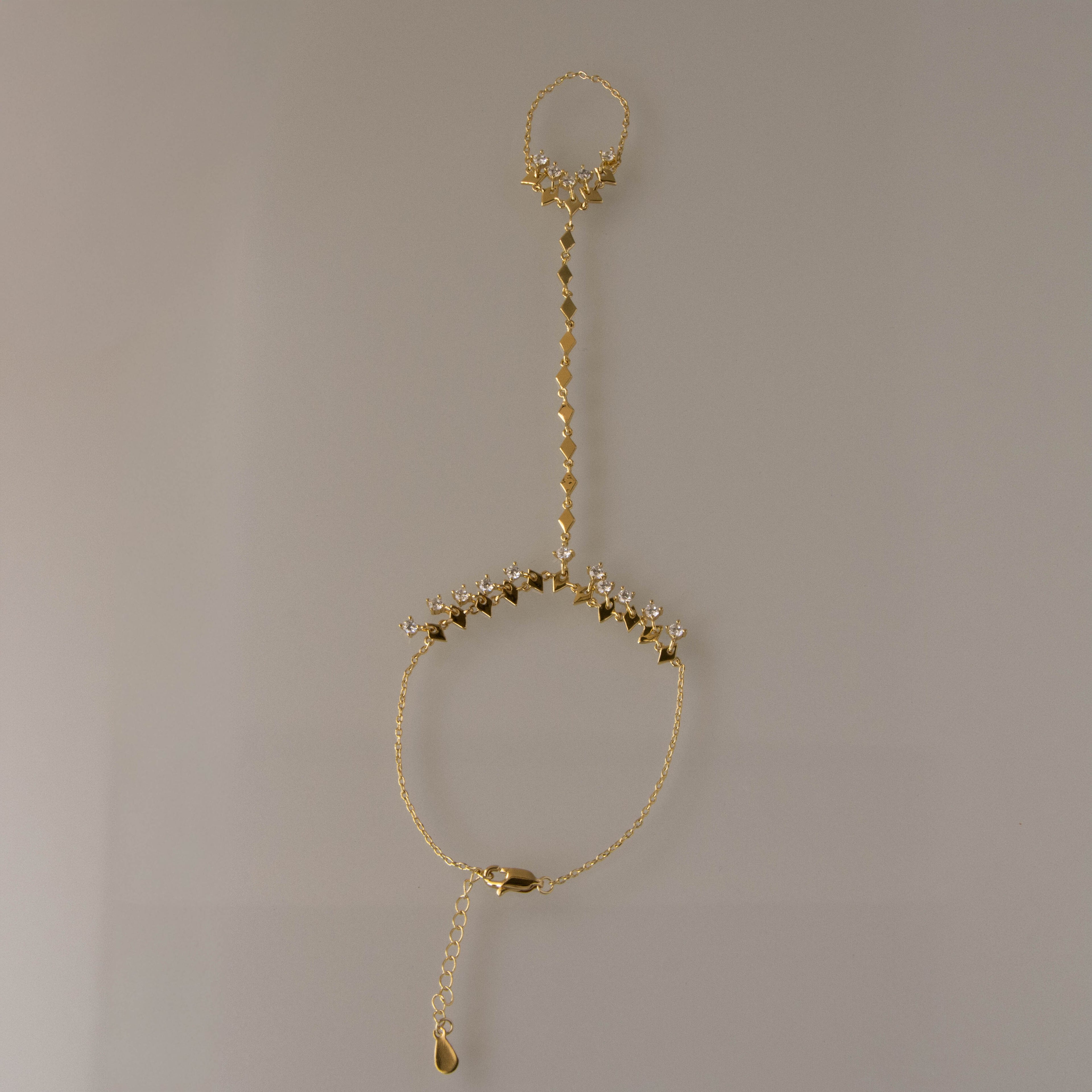 Diamond Cascade Hand Chain Bracelet