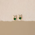 Diamond Flower Emerald Studs