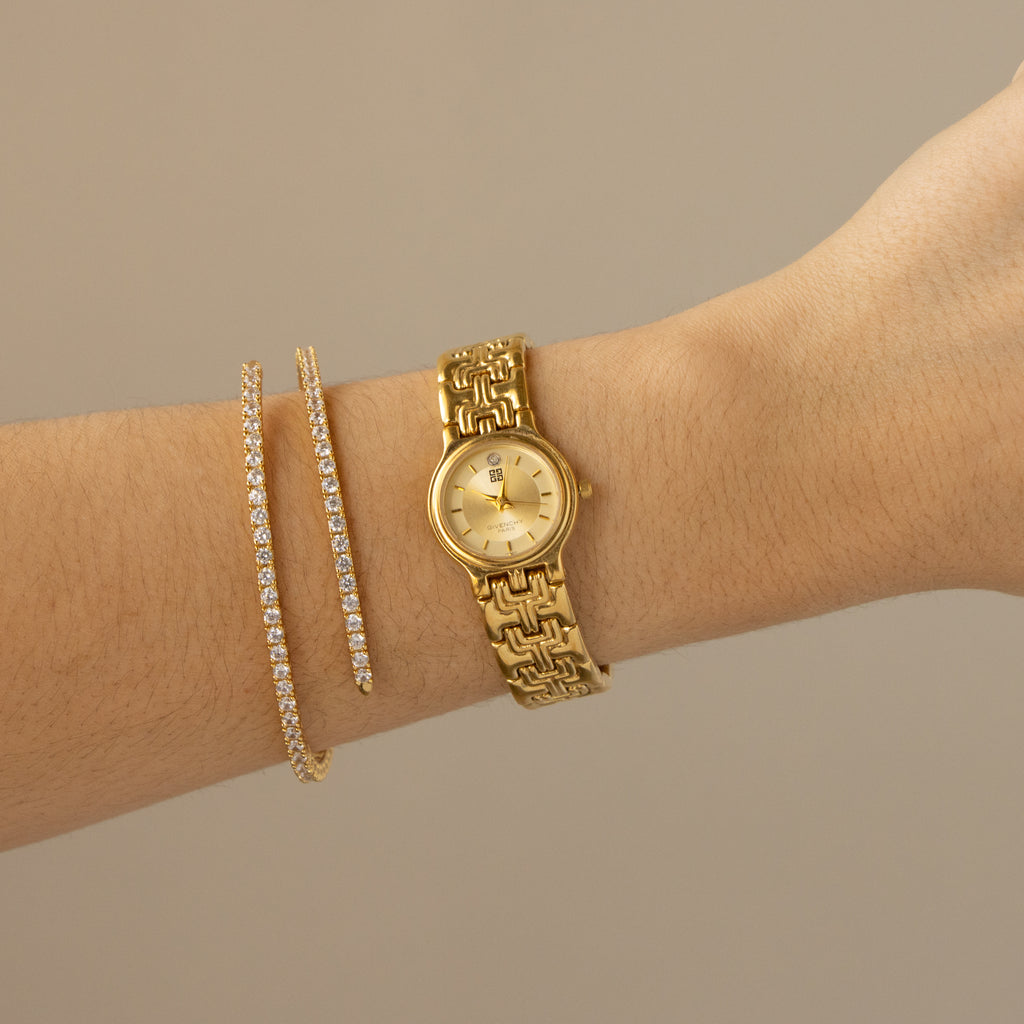 Vintage Givenchy Geometric Link Gold Watch
