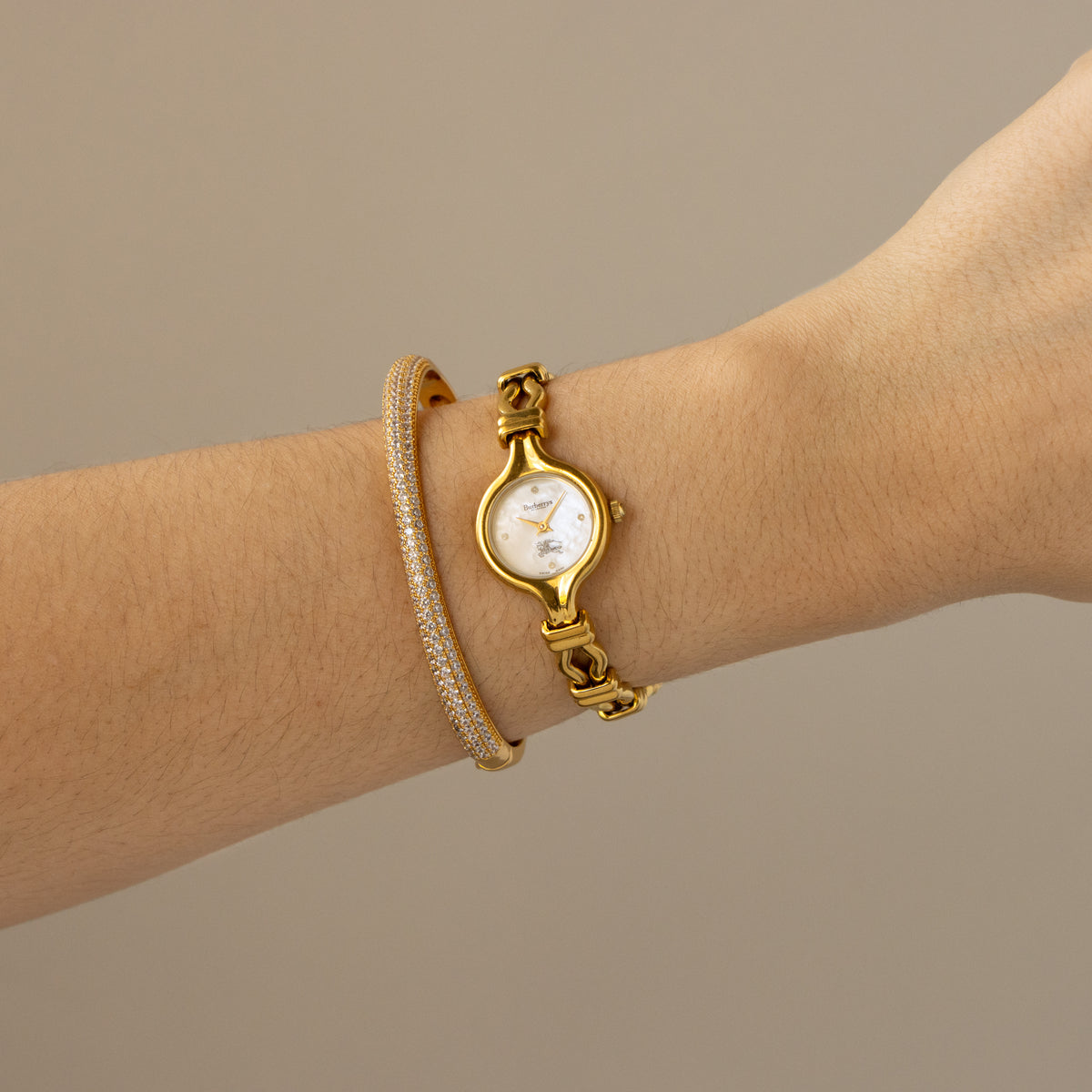 Vintage Burberrys Swiss Equestrian Gold Watch