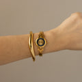 Vintage Givenchy Swiss Navy Dial Cuff Gold Watch