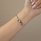 Vintage Gucci Swiss Pearl Sculptural Link Silver Watch