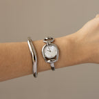 Vintage Gucci Swiss Pearl Sculptural Link Silver Watch